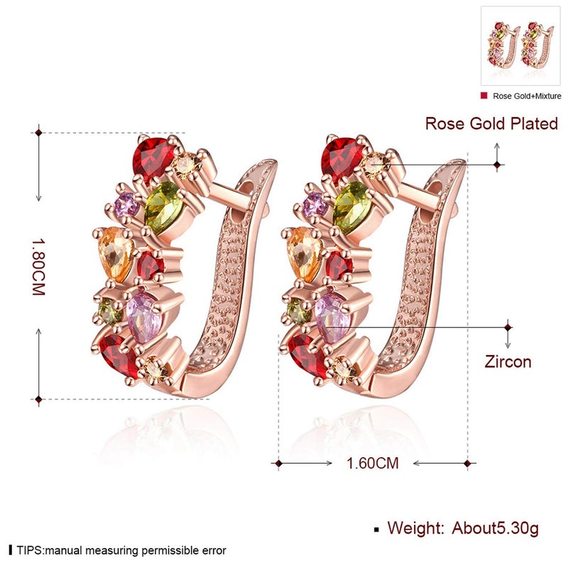 YOUFENG Huggie Stud Earrings for Women Hoop Earrings Multicolored Crystal Elements Fashion Bridal Jewelry New Crystals - Image 2